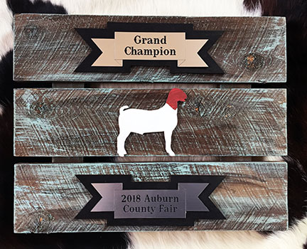 rustic plaque goat