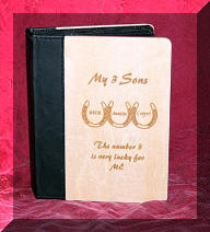 wood engraved photo album